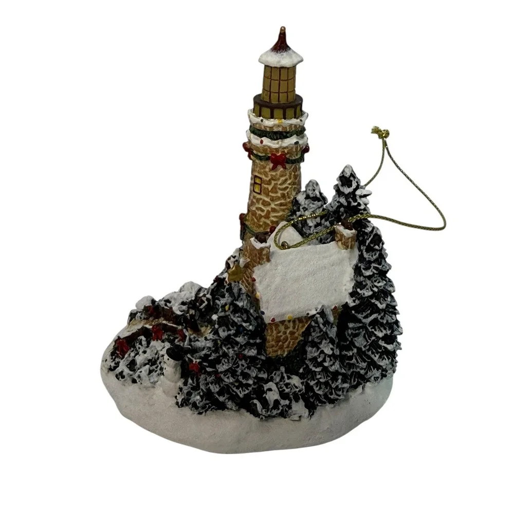 Thomas‎ Kinkade Winter Illuminations Lighted Lighthouse Christmas Ornaments Par